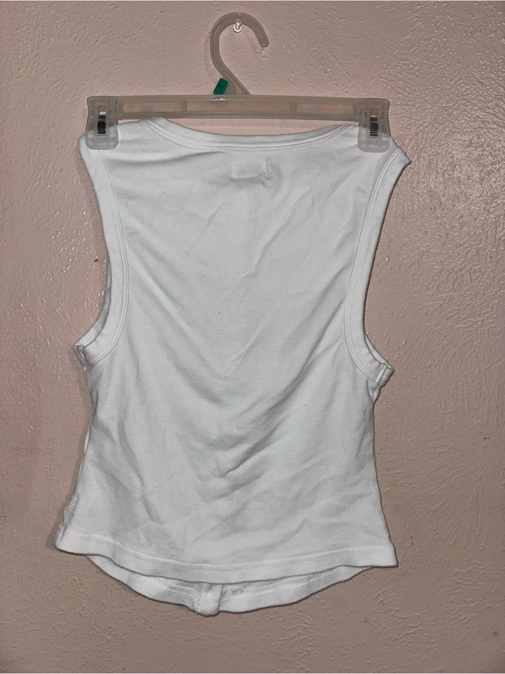 BDG White Button-Front Ribbed Tank - Picture 2 of 3